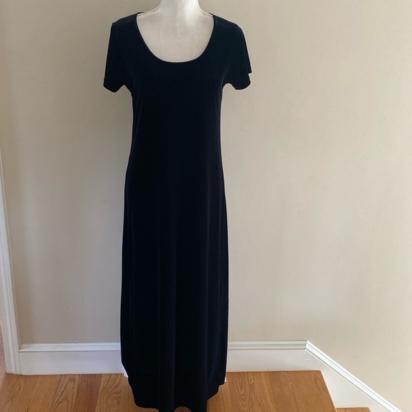Oleg Cassini Black Velvet Maxi Dress - Picture 1 of 6